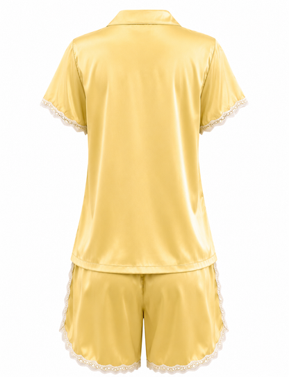 butter yellow Satin Set